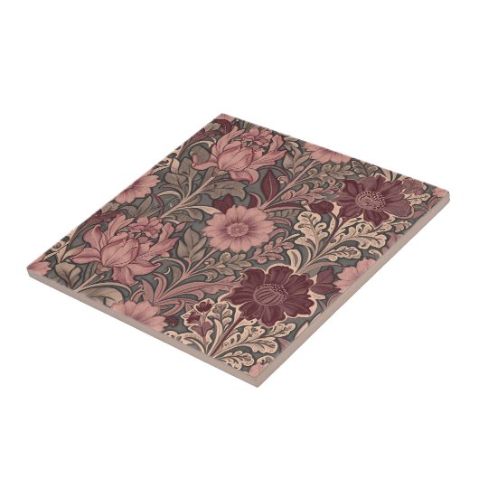 William Morris Inspired Floral Pattern タイル (側面)