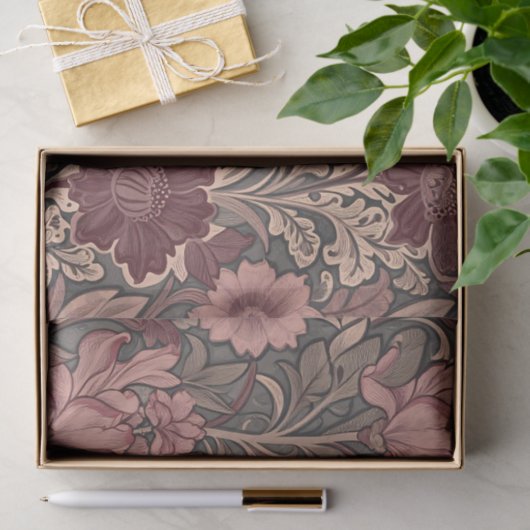 William Morris Inspired Floral Pattern 薄葉紙 (ギフト)