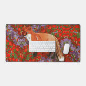 William Morris Inspired Fox Desk Mat デスクマット (キーボード&マウス)