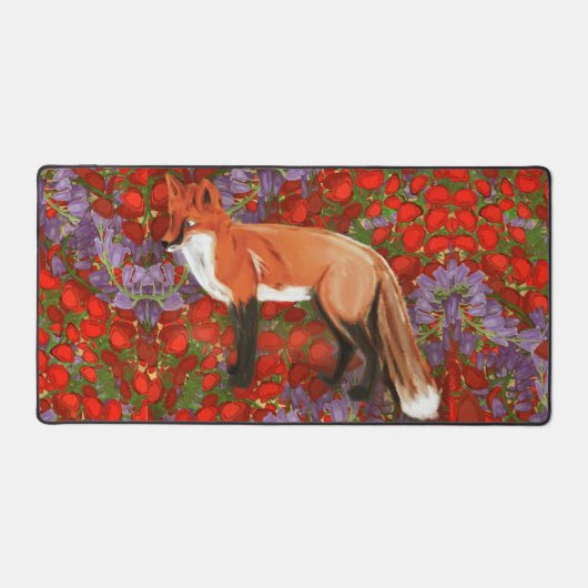 William Morris Inspired Fox Desk Mat デスクマット (正面)