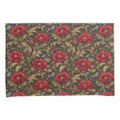William Morris Inspired Pattern Red Poppy 枕カバー (正面右)