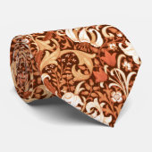 William Morris Iris and Lily, Brown and Tan ネクタイ (ロール)