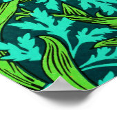 William Morris Irises、オレンジとターコイズ ポスター (角)