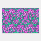 William Morris Irises、深い・カラー ラッピングペーパーシート (正面)