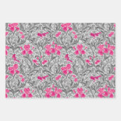 William Morris Irises、金ゴールド、グレー、サビ   ラッピングペーパーシート (正面2)