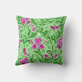William Morris Irises、Green、Magenta、Orchid クッション (裏面)