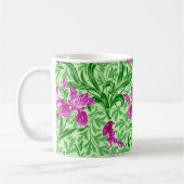 William Morris Irises、Green、Magenta、Orchid コーヒーマグカップ (左)