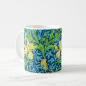 William Morris Irises、Yellow and Cobalt Blue コーヒーマグカップ (正面左)