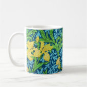 William Morris Irises、Yellow and Cobalt Blue コーヒーマグカップ (左)