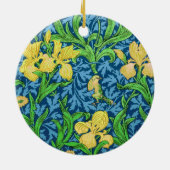 William Morris Irises、Yellow and Cobalt Blue セラミックオーナメント (裏面)