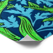 William Morris Irises、Yellow and Cobalt Blue ポスター (角)