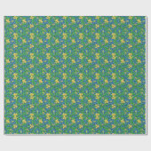 William Morris Irises、Yellow and Cobalt Blue ラッピングペーパー (フラット)