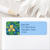 William Morris Irises、Yellow and Cobalt Blue ラベル (インサイチュ)