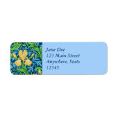 William Morris Irises、Yellow and Cobalt Blue ラベル (正面)