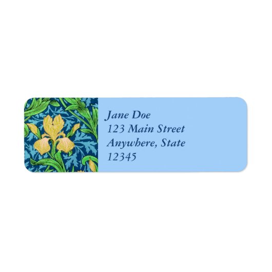 William Morris Irises、Yellow and Cobalt Blue ラベル (正面)