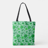 William Morris Jacobeanフローラ、エメラルドグリーン トートバッグ (裏面)