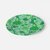 William Morris Jacobeanフローラ、エメラルドグリーン ペーパープレート (アングル)