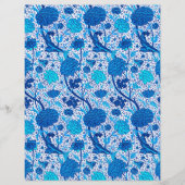 William Morris Jacobeanフローラ、コバルトブルー (正面)