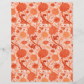William Morris Jacobeanフローラ、コーラルオレンジ (正面)