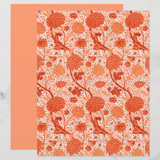 William Morris Jacobeanフローラ、コーラルオレンジ