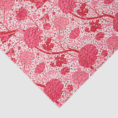 William Morris Jacobeanフローラ、コーラルピンク 薄葉紙 (詳細)