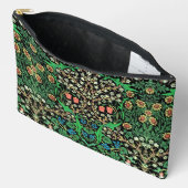 William Morris Jacobeanフローラ、黒背景 アクセサリーポーチ (見開き)