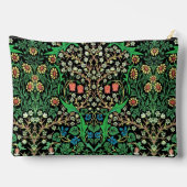 William Morris Jacobeanフローラ、黒背景 アクセサリーポーチ (裏面)