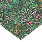 William Morris Jacobeanフローラ、黒背景 ショートテーブルランナー (コーナー)