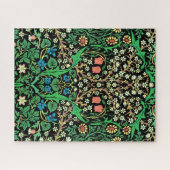 William Morris Jacobeanフローラ、黒背景 ジグソーパズル (横)