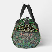 William Morris Jacobeanフローラ、黒背景 ダッフルバッグ (右)