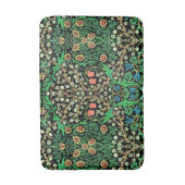 William Morris Jacobeanフローラ、黒背景 バスマット (正面縦)