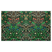 William Morris Jacobeanフローラ、黒背景 ファブリック (ファットクウォーター)