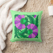 William Morris Jacobean, Orchid Purple and Green クッション (ブランケット)