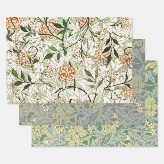 William Morris Jasmine Blossom Garden Sets ラッピングペーパーシート (セット)