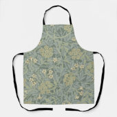 William Morris Jasmine Blue Green Botanical Art エプロン (正面)
