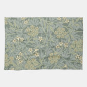 William Morris Jasmine Blue Green Botanical Art キッチンタオル (横)
