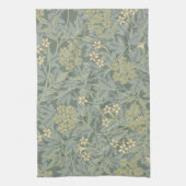 William Morris Jasmine Blue Green Botanical Art キッチンタオル (縦)