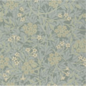 William Morris Jasmine Blue Green Botanical Art シール (正面)