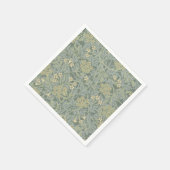 William Morris Jasmine Blue Green Botanical Art スタンダードカクテルナプキン (角)