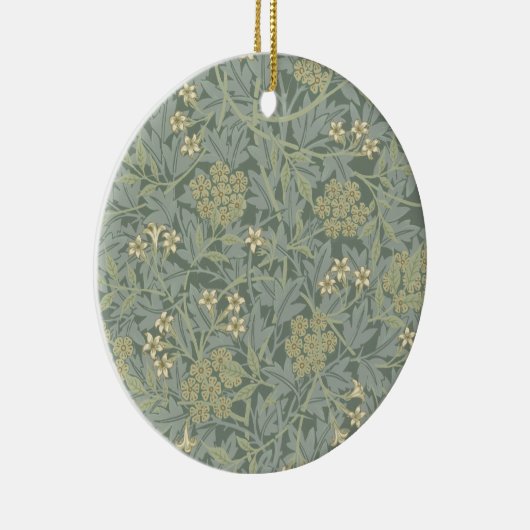 William Morris Jasmine Blue Green Botanical Art セラミックオーナメント (右)