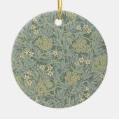 William Morris Jasmine Blue Green Botanical Art セラミックオーナメント (正面)