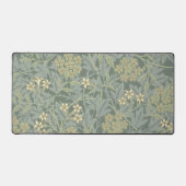 William Morris Jasmine Blue Green Botanical Art デスクマット (正面)