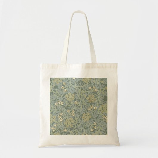 William Morris Jasmine Blue Green Botanical Art トートバッグ (正面)
