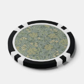 William Morris Jasmine Blue Green Botanical Art ポーカーチップ (シングル)