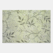William Morris Jasmine Blue Green Botanical Art ラッピングペーパーシート (正面3)