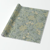 William Morris Jasmine Blue Green Botanical Art ラッピングペーパー (アンロールド)