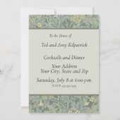 William Morris Jasmine Blue Green Botanical Art 招待状 (裏面)