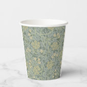 William Morris Jasmine Blue Green Botanical Art 紙コップ (裏面)