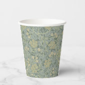 William Morris Jasmine Blue Green Botanical Art 紙コップ (正面)