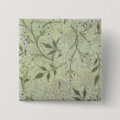 William Morris Jasmine Flower Wallpaper Art 缶バッジ (正面)